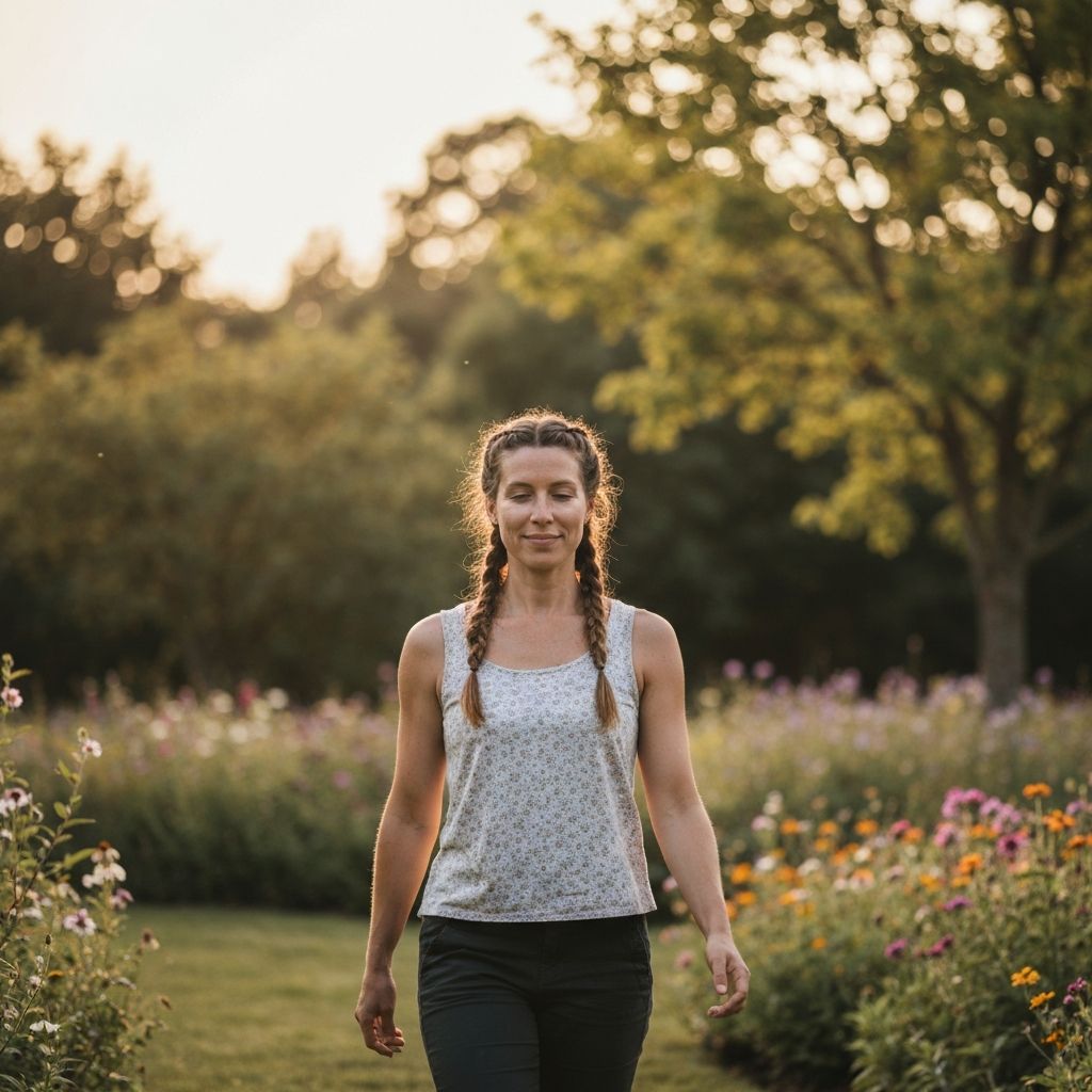 Person in peaceful natural setting representing mind-body connection